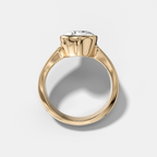 Finest Tapered Bezel Set Engagement Ring With Pear Cut Diamond