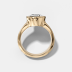 Finest Tapered Bezel Set Engagement Ring With Round Cut Diamond