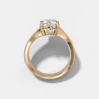 Finest Tapered Engagement Ring With Elongated Cushion Cut Diamond