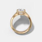 Finest Tapered Engagement Ring With Elongated Radiant Cut Diamond