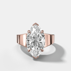 Finest Tapered Engagement Ring With Marquise Cut Diamond