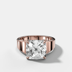 Finest Tapered Engagement Ring With Old Mine Cut Diamond