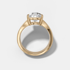 Finest Tapered Engagement Ring With Old Mine Cut Diamond
