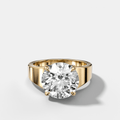Finest Tapered Engagement Ring With Round Cut Diamond