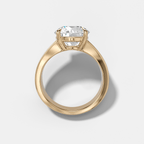 Finest Tapered Engagement Ring With Round Cut Diamond