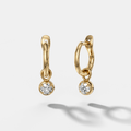 Five Prong Bezel Drop Huggies with Round Cut Diamonds