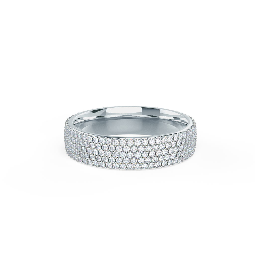 1.45 TCW Round Cut Micro Setting Moissanite Wedding Band