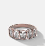 Five Stone Bezel Set Diamond Band With Elongated Cushion Cuts (2.50ctw)