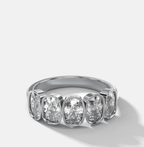 Five Stone Bezel Set Diamond Band With Elongated Cushion Cuts (2.50ctw)