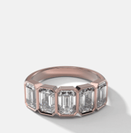 Five Stone Bezel Set Diamond Band With Emerald Cuts (2.50ctw)