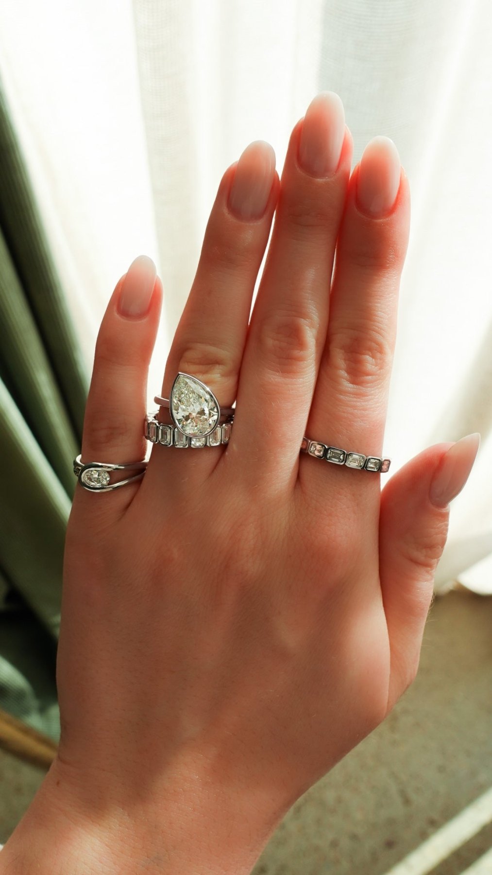 Five Stone Bezel Set Diamond Band With Emerald Cuts (2.50ctw)