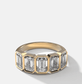 Five Stone Bezel Set Diamond Band With Emerald Cuts (2.50ctw)