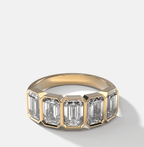 Five Stone Bezel Set Diamond Band With Emerald Cuts (2.50ctw)