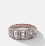 Five Stone Bezel Set Diamond Band With Radiant Cuts (2.50ctw)