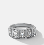Five Stone Bezel Set Diamond Band With Radiant Cuts (2.50ctw)
