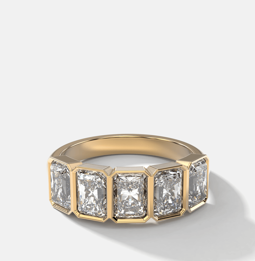 Five Stone Bezel Set Diamond Band With Radiant Cuts (2.50ctw)