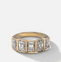 Five Stone Bezel Set Diamond Band With Radiant Cuts (2.50ctw)