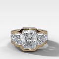 Five Stone Channel Set Engagement Ring With Elongated Radiant Cuts