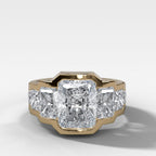 Five Stone Channel Set Engagement Ring With Elongated Radiant Cuts