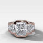 Five Stone Channel Set Engagement Ring With Elongated Radiant Cuts
