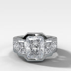 Five Stone Channel Set Engagement Ring With Elongated Radiant Cuts