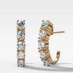 Five Stone J-Shaped Earrings