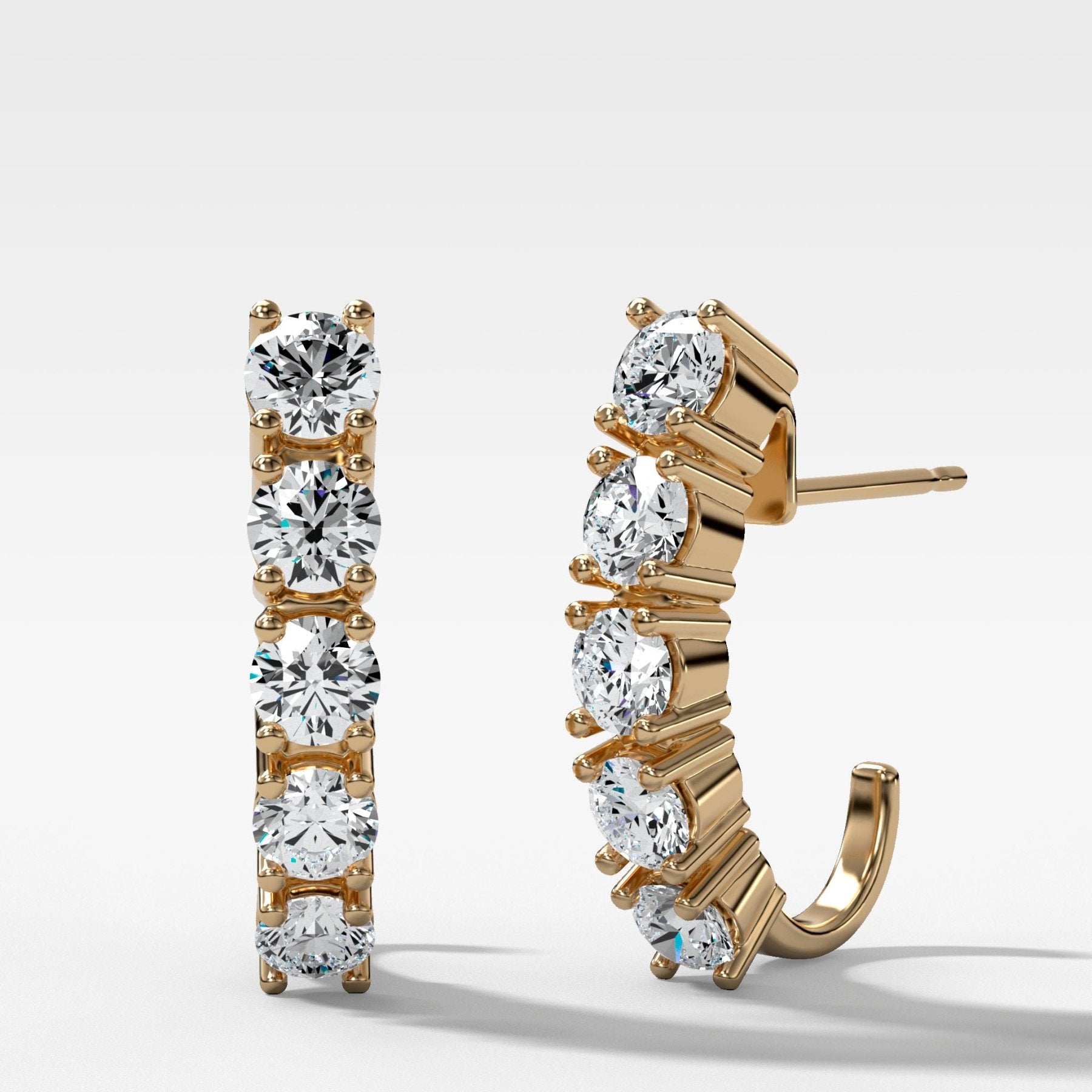 Five Stone J-Shaped Earrings