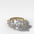 Five Stone Oval Engagement Ring With Elongated Cushion Cut Diamond