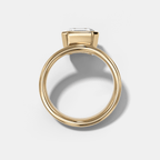 Floating Engagement Ring with an Asscher Cut Diamond