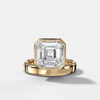 Floating Engagement Ring with an Asscher Cut Diamond