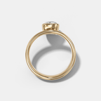 Floating Engagement Ring with Elongated Cushion Cut Diamond