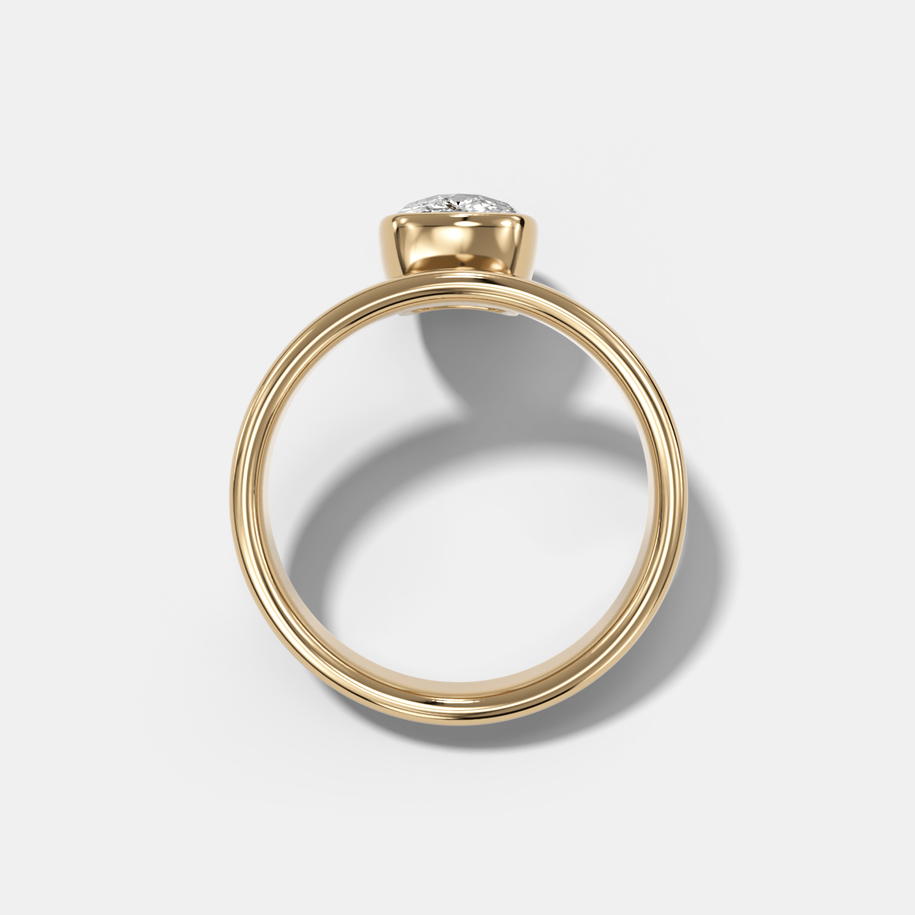 Floating Engagement Ring with Elongated Cushion Cut Diamond