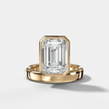 Floating Engagement Ring with Emerald Cut Diamond