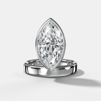 Floating Engagement Ring with Marquise Cut Diamond