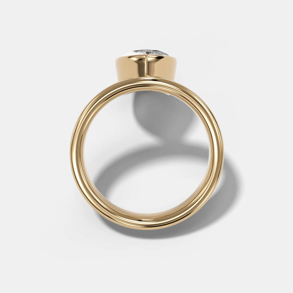 Floating Engagement Ring with Marquise Cut Diamond