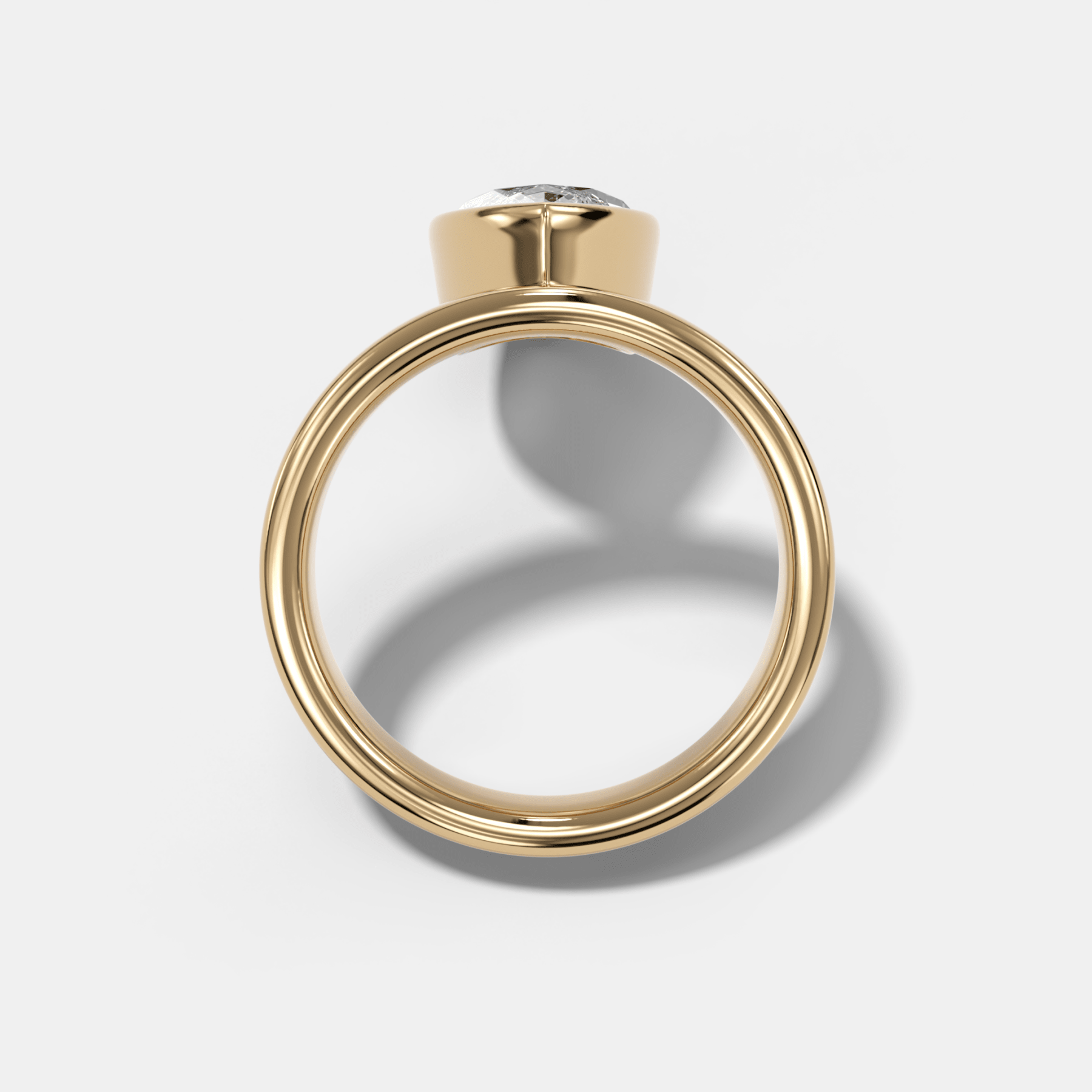 Floating Engagement Ring with Marquise Cut Diamond