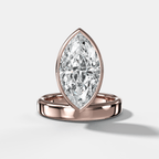 Floating Engagement Ring with Marquise Cut Diamond