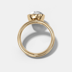 Floating Engagement Ring with Old Euro Cut Diamond