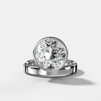 Floating Engagement Ring with Old Euro Cut Diamond