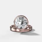 Floating Engagement Ring with Old Euro Cut Diamond