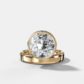 Floating Engagement Ring with Old Euro Cut Diamond