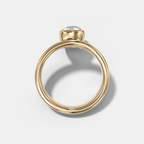 Floating Engagement Ring with Old Mine Cut Diamond