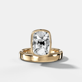 Floating Engagement Ring with Old Mine Cut Diamond