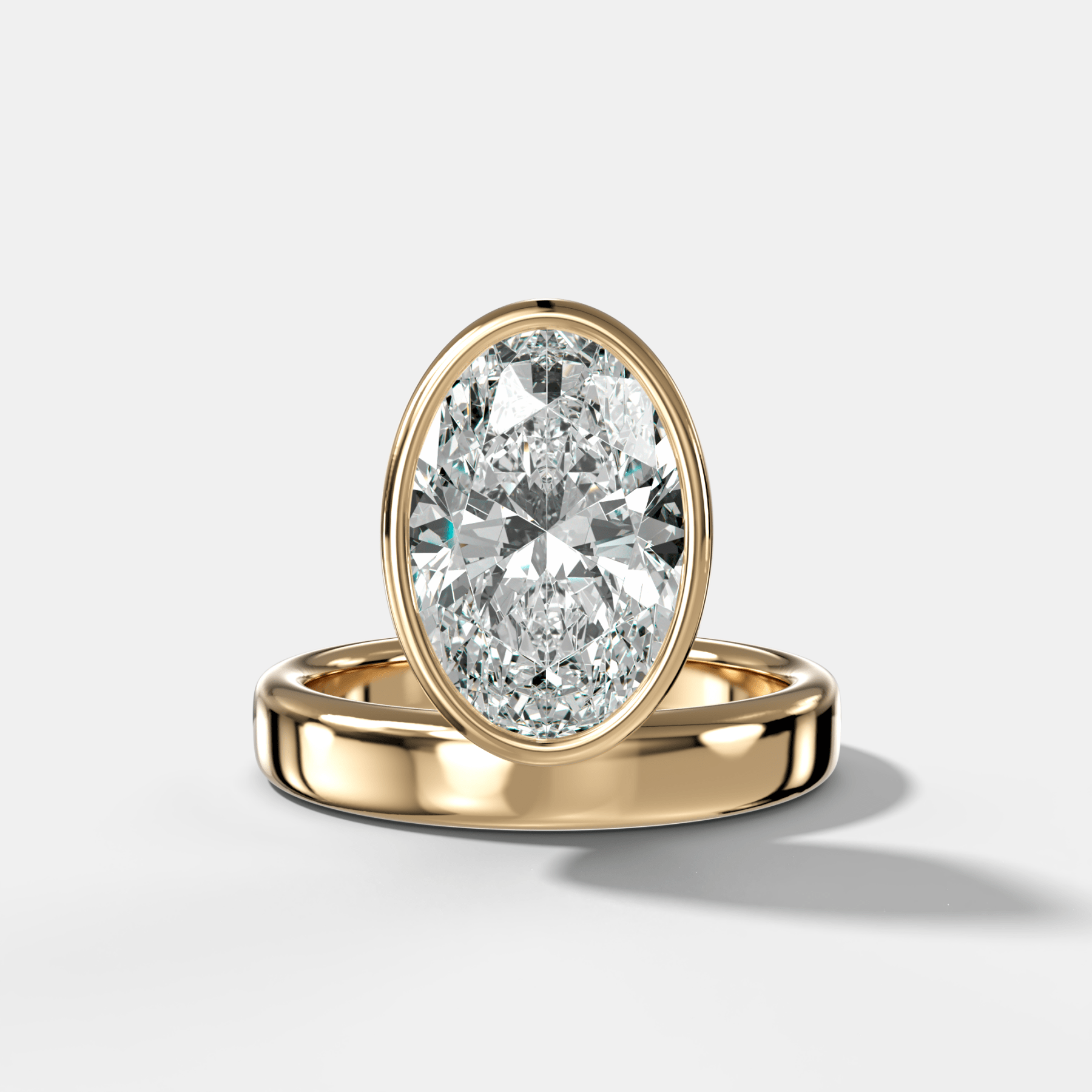 Floating Engagement Ring with Oval Cut Diamond Main image
