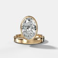 Floating Engagement Ring with Oval Cut Diamond