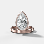 Floating Engagement Ring with Pear Cut Diamond
