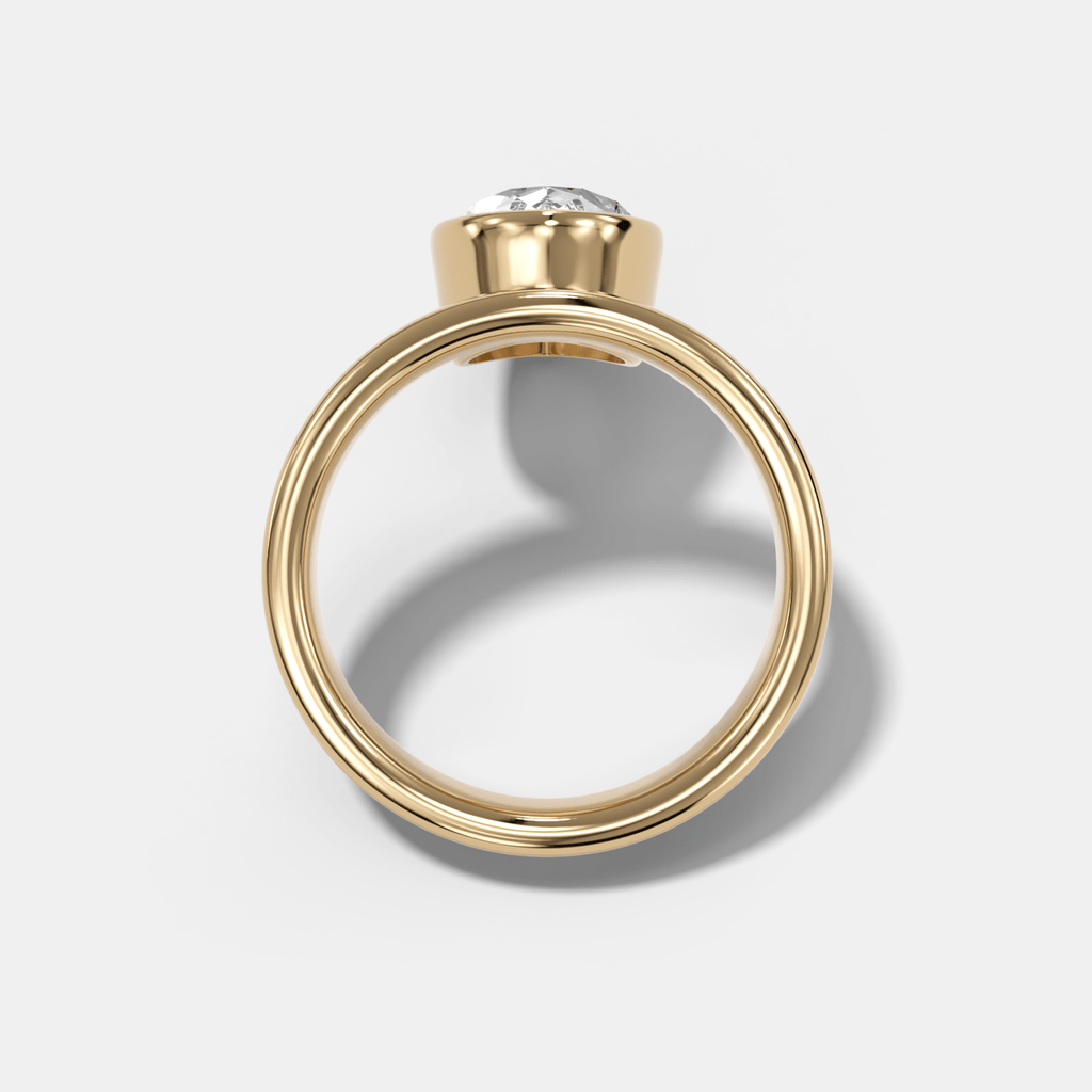 Floating Engagement Ring with Pear Cut Diamond