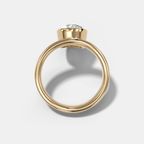 Floating Engagement Ring with Pear Cut Diamond
