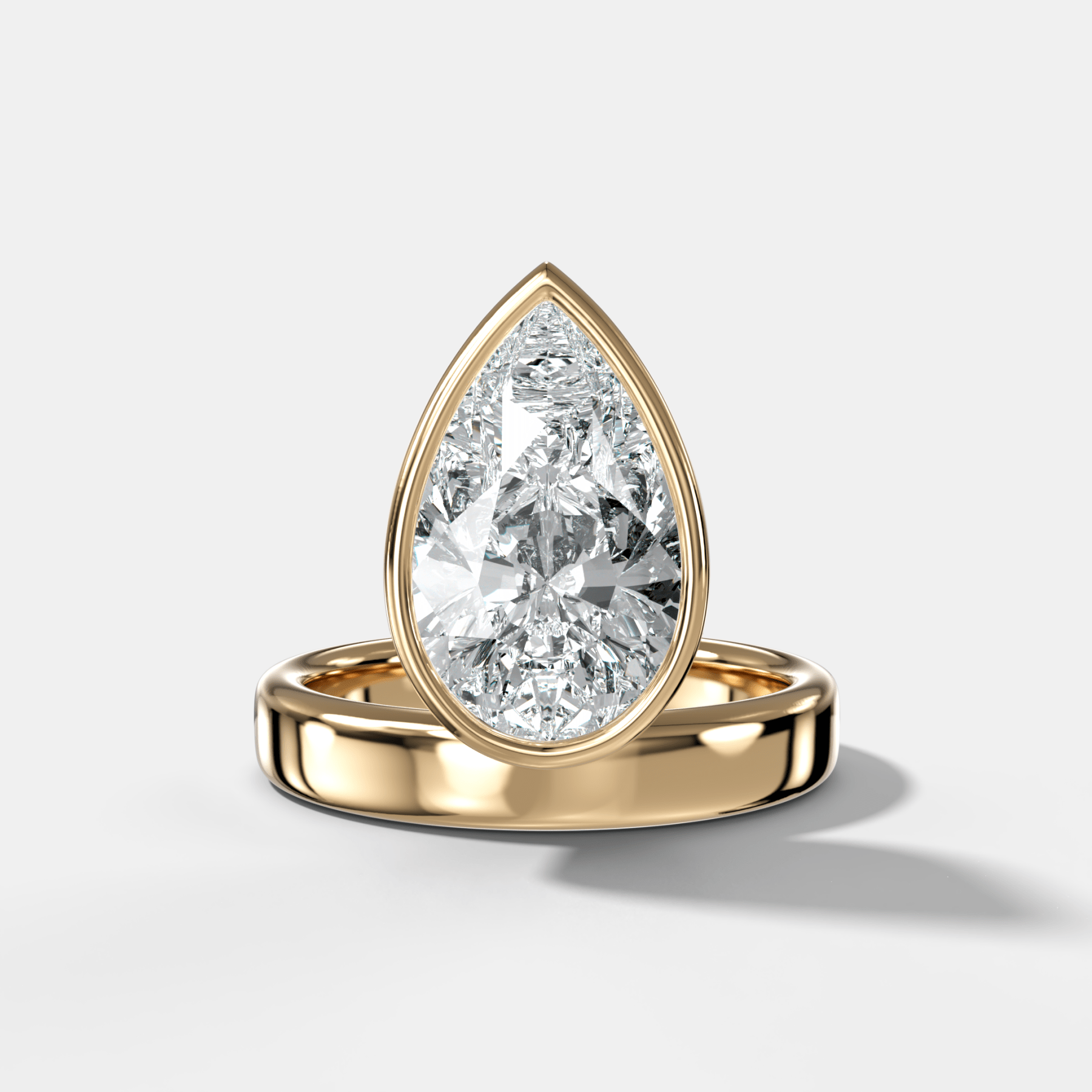 Floating Engagement Ring with Pear Cut Diamond Main image