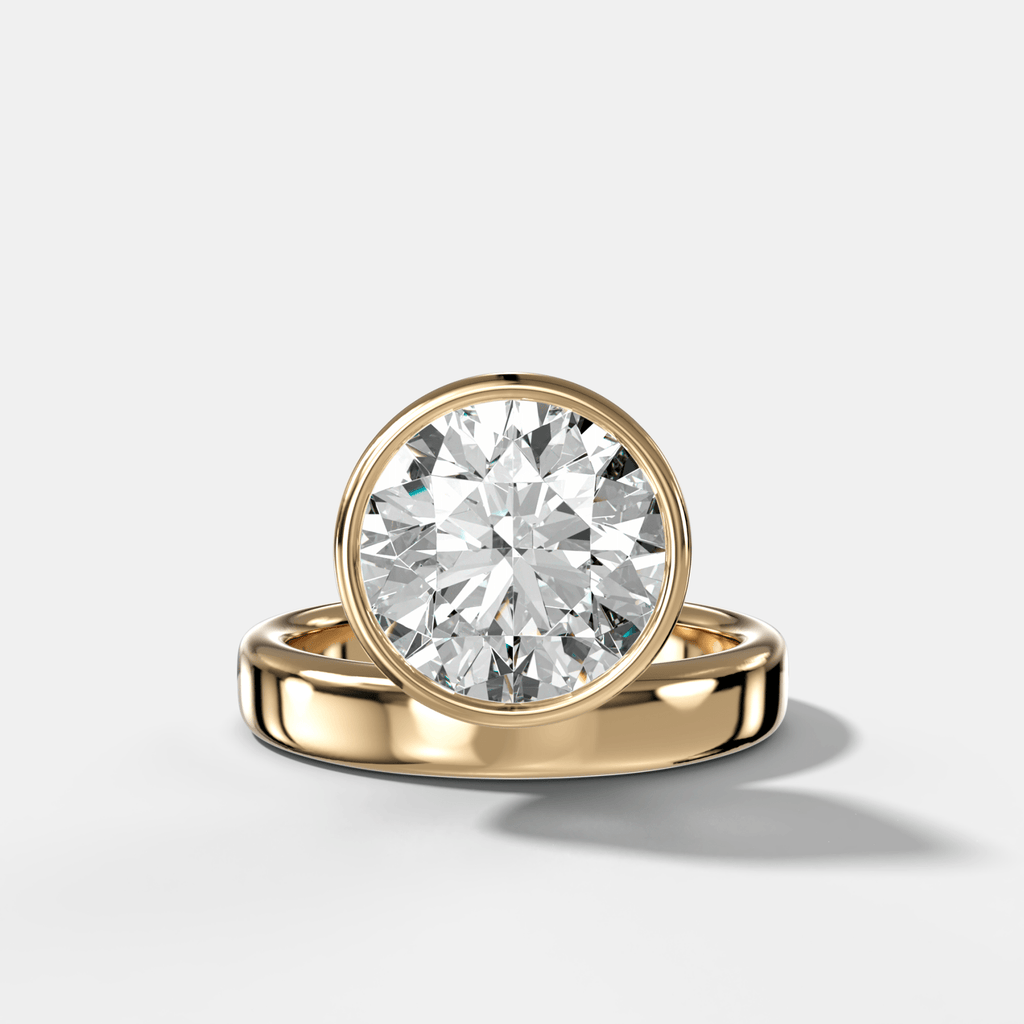 Floating Engagement Ring with Round Cut Diamond